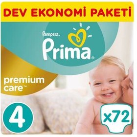 Resim Prima Bebek Bezi Premium Care 4 Maxi Dev Ekonomi Paketi 4 Beden 72 Adet 