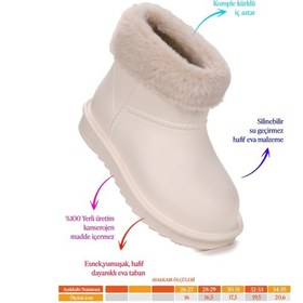 Resim Kiko Kids Geta Su Geçirmez İçi Kürklü Kız Çocuk Eva Yağmur Kar Çizme Krem Krem 