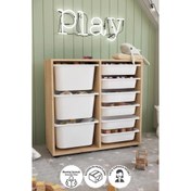 Resim Bofigo Çağla 9 Sepetli Oyuncak Dolabı Safir 