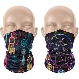 Resim Dair Düş Kapanı Desenli 2'li Set Boyunluk Bandana Outdoor Balaklava Yüz Maskesi Kafa Bandı 