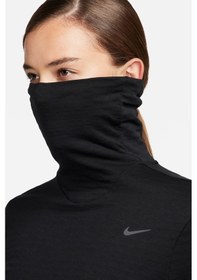 Resim Nike Swift Element Therma Fit Running Womens Sweatshirt Kadın Cepli Boğazlı Yaka Koşu Sweatshirt Siyah Siyah 