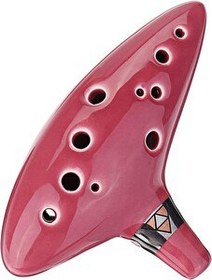 Resim Valkyrie Ocarina 12 Delik Ocarina Seramik Alto C Ocarina Flüt Mavi Ocarina Sualtı Müzik Nefesli Enstrüman Kırmızı 