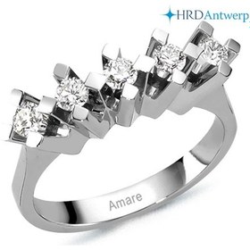 Resim 0.50 Karat E Sı Pırlanta Beştaş Yüzük (452479692) 