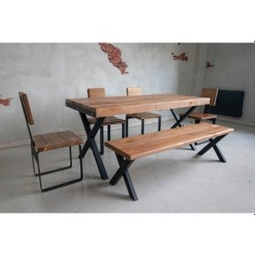 Resim Deryawood Deryawood Masif Ahşap Masa 160*85 Cm 