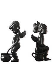 Resim WcArt Wc Tuvalet Işareti (bay-Kadın )(siyah) 