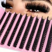 Resim Kirpik Küme 200 adet DIY Bireysel Kirpikler Doğal Görünüm Kabarık Kirpik Uzatma 8-16mm D Kıvrım Bireysel Küme Kirpikler Kabarık Kirpik Uzantıları Yeniden Kullanılabilir DIY Evde 