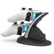 Resim Iplay Ps5 Oyunu Kablosuz Denetleyici Çift Tabanlı Şarj Kolu Yerleştirme Braketi Şarj Tabanı Siyah 