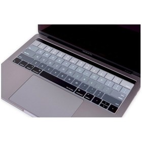 Resim Apple Uyumlu MacBook Pro Klavye Koruyucu Us-abd İngilizce Touchbarlı Ombre A1706 A1989 A2159 A1707 A1990 Siyah Gri 