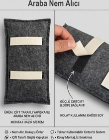Resim Gri, Araç İçi Nem Alıcı Yastık Tekrar Kullanılabilir Oto Nem Giderici Ped 