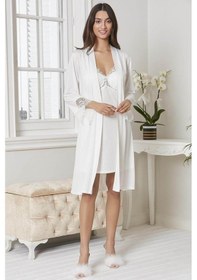 Resim Pierre Cardin 5040 6'lı Modal Gecelik Sabahlık Çeyiz Seti Bordo 001 