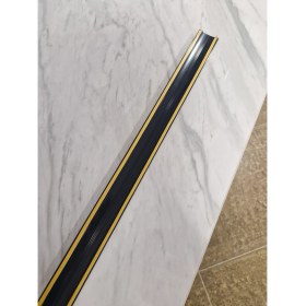 Resim ORSA Parke Eşik Çıtası Kendinden Yapışkanlı Antrasit Renkli Alüminyum Profil 90 cm /3 Adet. 