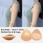 Resim 1/2 Çift 4cm/1.57in Kalınlıkta Kesilebilir Kendinden Yapışkanlı Süngerli Bikini Sütyen Dolgusu, Küçük Göğüslü Kadınlar İçin Yeniden Kullanılabilir Yüzme Takımı Destekleyici 