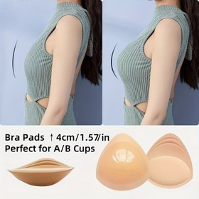 Resim 1/2 Çift 4cm/1.57in Kalınlıkta Kesilebilir Kendinden Yapışkanlı Süngerli Bikini Sütyen Dolgusu, Küçük Göğüslü Kadınlar İçin Yeniden Kullanılabilir Yüzme Takımı Destekleyici 