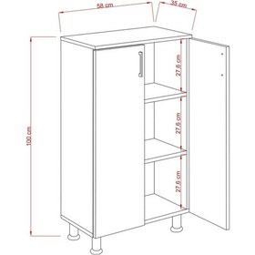 Resim Ashley Ayakkabılık 3 Bölmeli Beyaz 