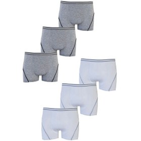 Resim Hepsine Rakip Tutku İç Giyim 6'lı Paket Erkek Çocuk Pamuklu Elastan Boxer Tec0133 Beyaz - Gri 