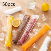 Resim 50 adet dondurma kalıbı, ev yapımı atıştırmalıklar için tek kullanımlık buzlu meyve poşetleri, smoothie'ler, yoğurt, meyve suyu ve gazlı içecekler - yaz mutfaklarının olmazsa olmazı 