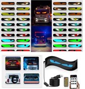 Resim howear Cam Yapışan PVC Dinamik Işıklı Araç Kamyon Tır Şeytan Gözü Canlı Led Işık Led Şerit 2'li 60 Cm 