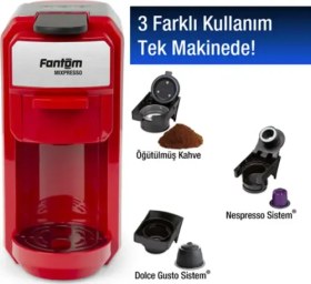 Resim Mixpresso KS 1450 Otomatik Kapsüllü Kahve Makinesi Kırmızı 