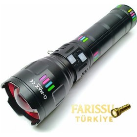 Resim Ps-3900 Profesyonel Şarjlı El Feneri 110w 11000 Lümen Zoomlu Powerbank 4 Modlu Siyah 