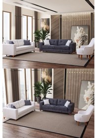 Resim Kumsal Koltuk Takımı 3+3+1 Krem 