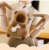 Resim Oldfriend Pembe Renkli Yumuşak Kapibara Sırt Çantası Tüylü Yüz Ve Bantlı Okul Seyahat Pembe Renk 