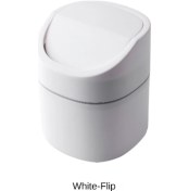 Resim Konesam Masaüstü Çöp Kutusu 2 Litre, Basılı Açılır Kapaklı, Dayanıklı Plastik, Ev Ofis İçin, Sade Beyaz 