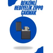 Resim Siyah Kutulu Metal Çakmak Benzinli Hediyelik Eşya 