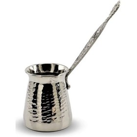 Resim Nikel Kaplama Kalın Dövme Bakır Cezve 550 Ml 