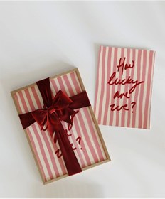 Resim Çerçevesiz Poster How Lucky Are We Çizgili Desenli 