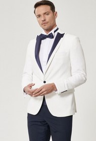 Resim Altınyıldız Classics Erkek Slim Fit Dar Kesim Çıkma Yaka Desenli Smokin Damatlık 
