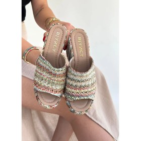 Resim Tlay Kilim Desenli Dolgu Topuk Terlik - Lisinya 