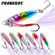 Resim PROBEROS 6'lı jigging yem seti, lazer ana gövde ve yardımcı kanca ile yavaş deniz yemi ve dikey yapay yem için ideal seçim, ton balığı, balık sürüleri, levrek, somon ve snapper avcılığı için uygun 