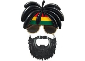 Resim Derin Stok Rasta Peruklu Rasta Sakallı Bob Marley Bıyıklı Parti Gözlüğü 27X18 cm 