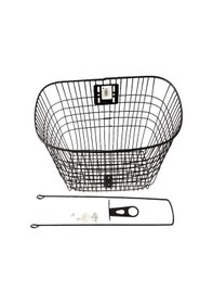 Resim Bisiklet Büyük Kalın Demir Siyah Ön Sepet 24 - 26 Jant Uyumlu 