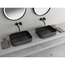 Resim Isvea Infinity 50 cm Tezgahüstü Lavabo-Siyah 