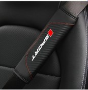 Resim Lumaworld Siyah 2 Adet Karbon Fiber Emniyet Kemeri Kılıfı Sport-r Kırmızı Dikişli Dayanıklı 