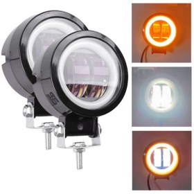 Resim STS Oto Aksesuar Motosiklet Led Sis Farı 2 Li Set Turuncu 12v Uyumlu Road Led Tepe Sis Lambası 