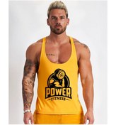Resim Ghedto Power Fitness Gym Tank Top Sporcu Atleti [sarı] 