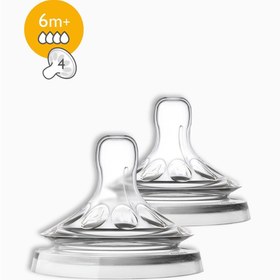 Resim Philips Avent SCF044/27 Natural Biberon Emziği Hızlı Akış 4 Delik 6 Ay 2li 