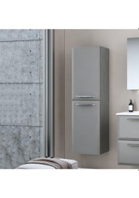 Resim Orka Nuvola 65 Cm Mdf Parlak Gri Banyo Dolabı Takımı Ve Boy Dolab Gri 