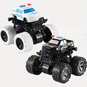 Resim Polis Arabası Dönebilen Dört Tekerlekten Çekiş Atalet Dublör Arazi Aracı Modeli Çocuk Oyuncak Erkek Oyuncak Araba Tezgahı Atalet Arazi Aracı Oyuncakları Süper Dayanıklı Tırmanma, Kış İçin Cadılar Bayramı Hediyesi Olarak 