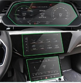Resim Audi E-tron Gösterge Ve Multimedya Çift Ekran Koruyucu Navigasyon 9h Nano Ekran Koruyucu 