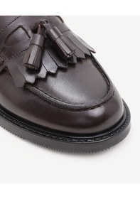 Resim Yargıcı Kauçuk Tabanlı Deri Loafer 24kkay4302x 003 Kahverengi 