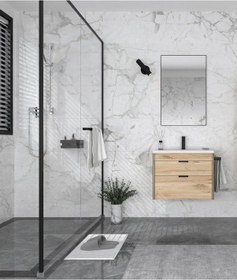 Resim Orka Trio 65 Cm Mdf Çekmeceli Senza Asma Banyo Dolabı Takımı Meşe 