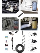 Resim xyzt 3-In-1 Endoskop Kamera, USB ve Android, Type-C Bağlantılı, 6 LED Işıklı, Sert Kablo,2Metre 