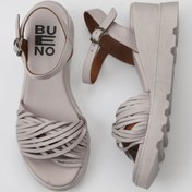 Resim Bueno Shoes Gri Deri Kadın Dolgu Topuklu Sandalet 01wy8609 