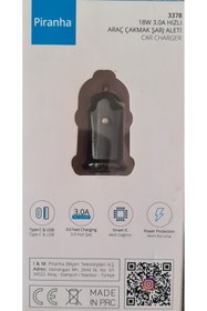 Resim Piranha 3378 Araç Çakmaklık Şarj Aleti 18W 