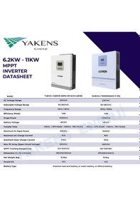 Resim 6200 Watt 6.2kw 48v 100a Mppt Şarjlı Tam Sinüs Akıllı İnverter Yüksek Voltajlı Paralellenebilir 