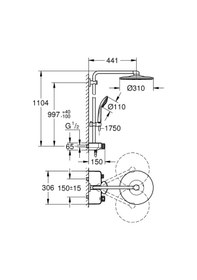 Resim Grohe Euphoria Smartcontrol 310 Duo Duş Sistemi Duvara Monte Termostatik Bataryalı Duş Sistemi - 26507al0 