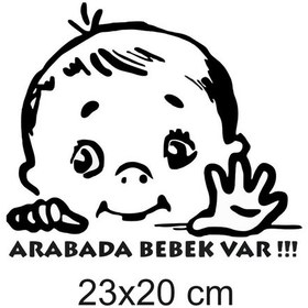 Resim Arabada Bebek Var Oto Sticker (521830451) 